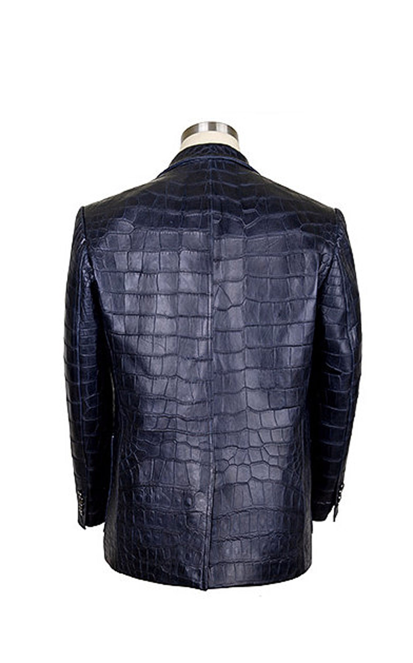 Hand Crafted Black Color Genuine Alligator Textured Leather Stylish Fashion Blazer/Coat For Men's
