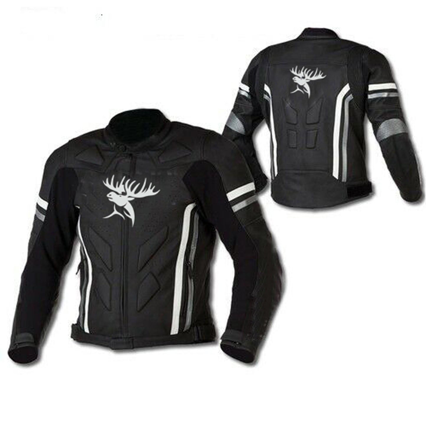 Hand Crafted Black Color Genuine Leather Bikers Jacket , Fashion Jacket With Safety Pads