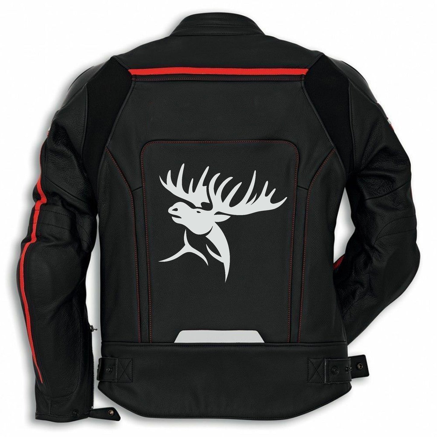 Hand Crafted Black Color Genuine Leather Bikers Jacket , Racer's Jacket With Safety Pads