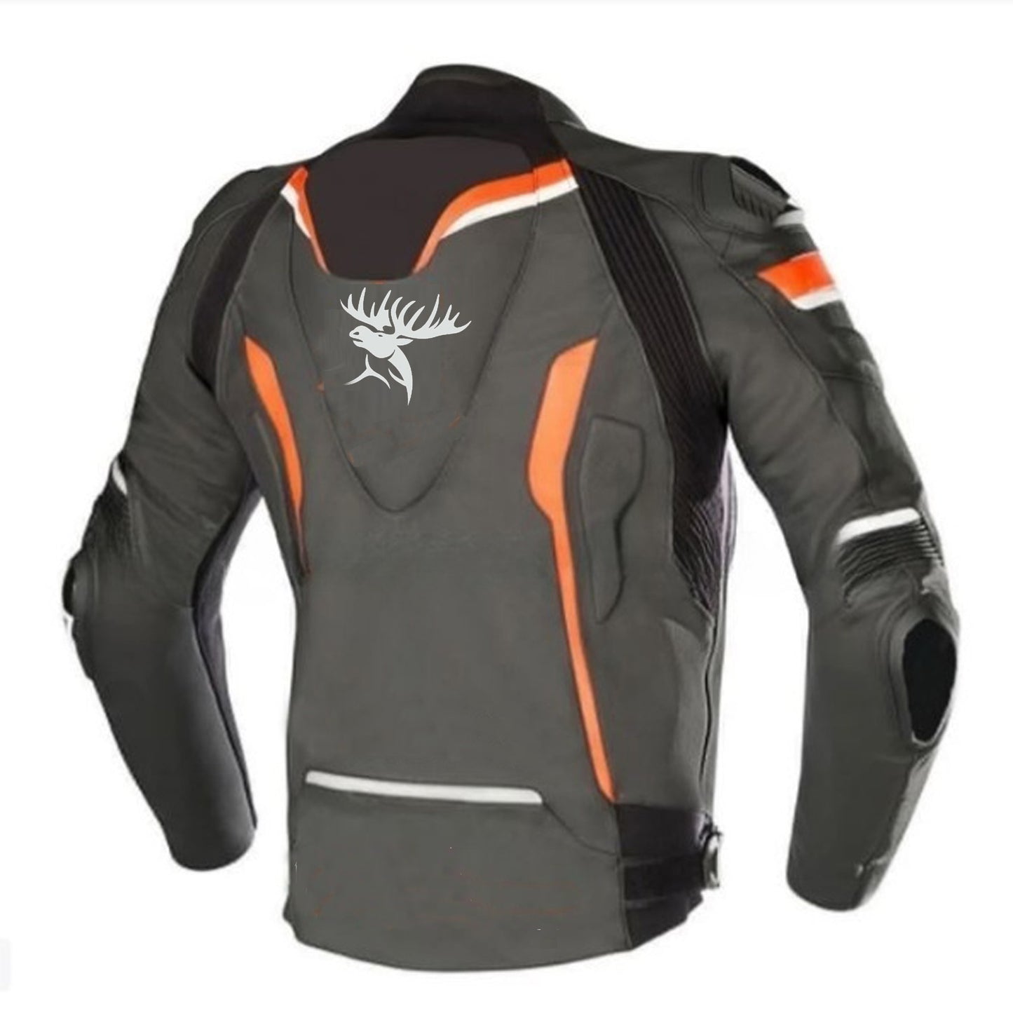 Hand Crafted Black Color Genuine Leather Bikers Jacket , Racer's Jacket With Safety Pads