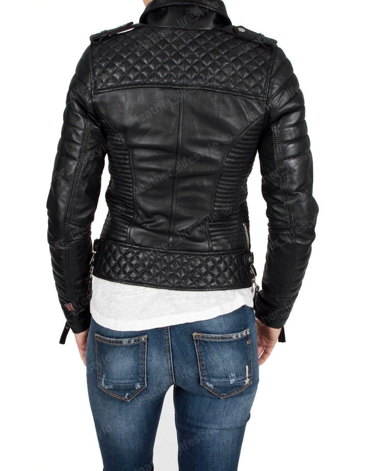 Hand Crafted Black Color Genuine Leather Stylish Collar Bomber Biker Jacket