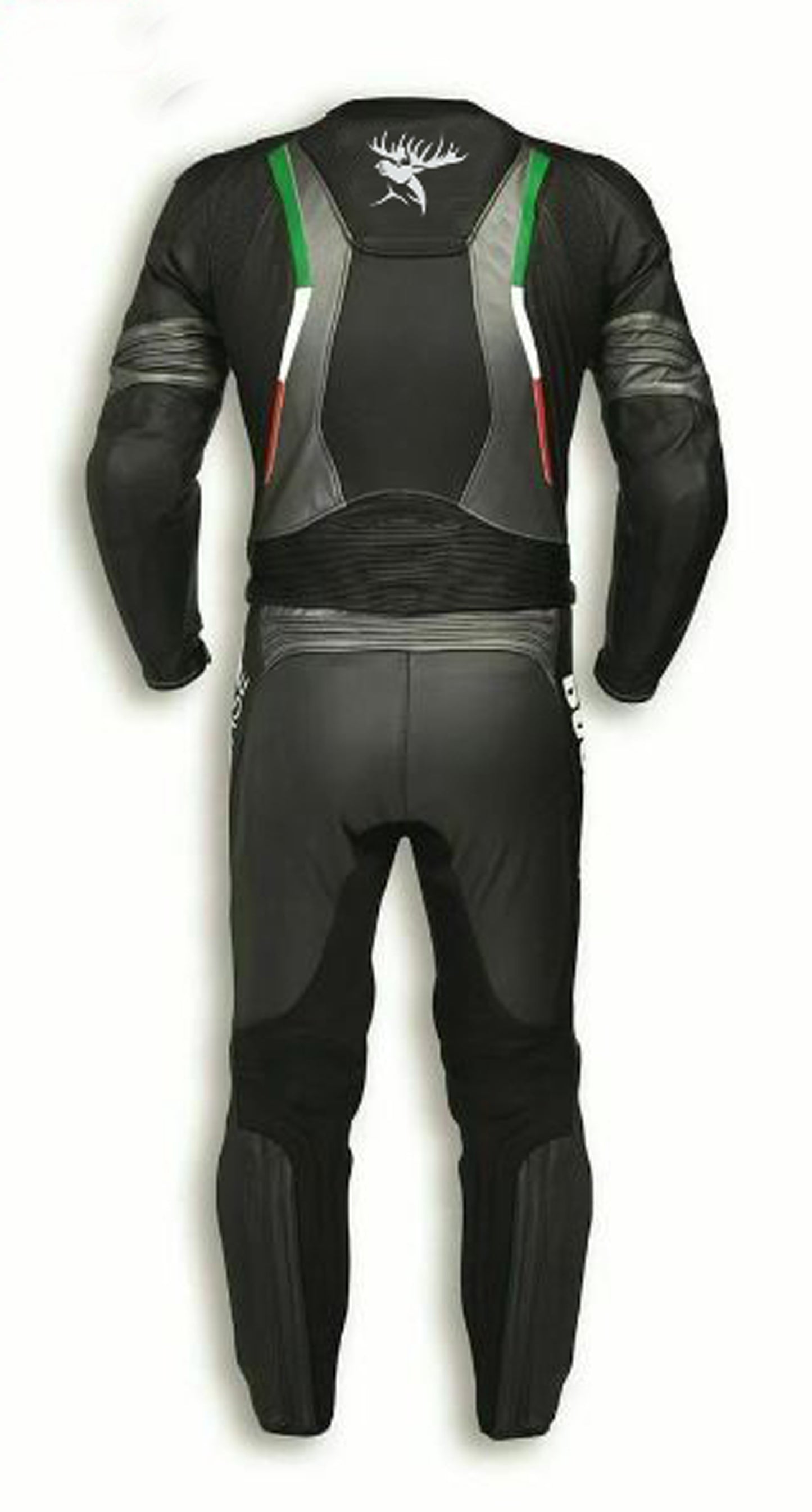 Hand Crafted Black Color Genuine Leather Bikers Suit , Racer's Jacket With Safety Pads