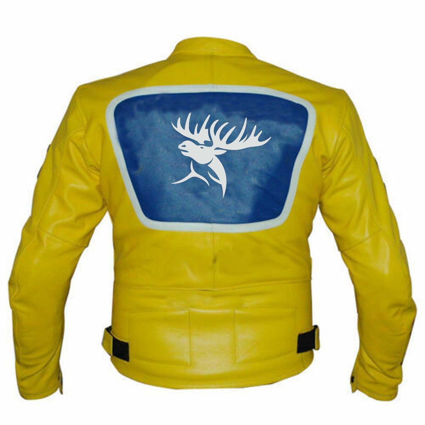 Hand Crafted Yellow Color Genuine Leather Bikers Jacket , Fashion Jacket With Safety Pads