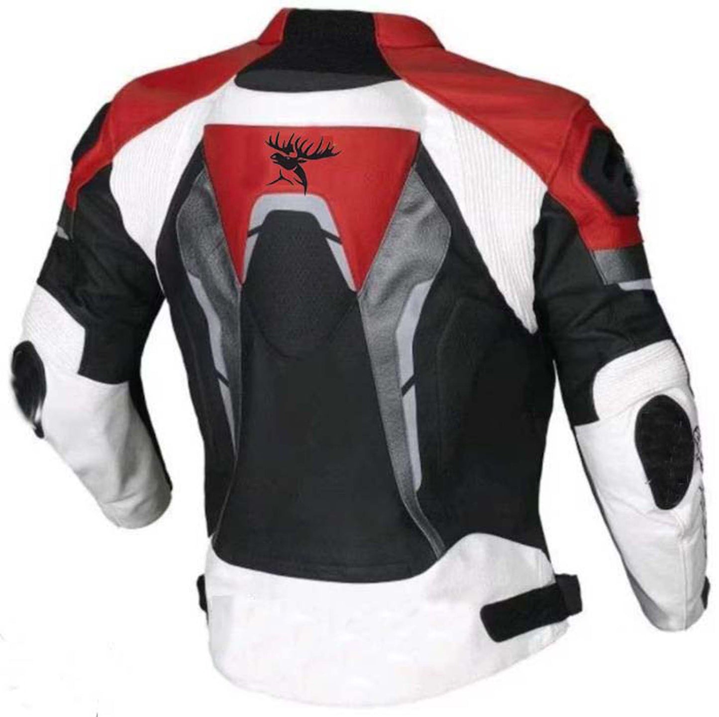 Hand Crafted Black & Red Color Genuine Leather Bikers Jacket , Racer's Jacket With Safety Pads