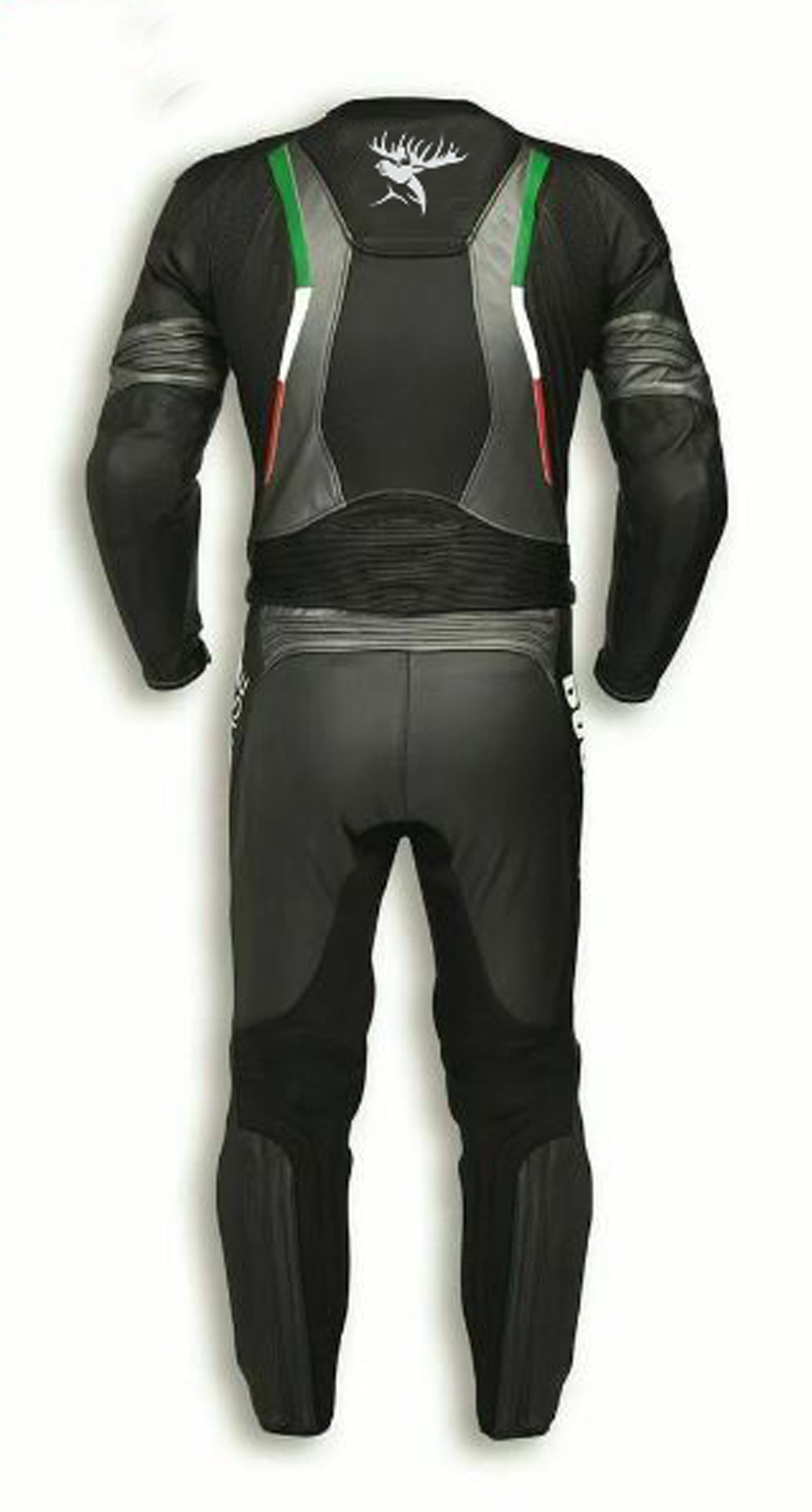 Hand Crafted Black Color Genuine Leather Bikers Suit , Racer's Jacket With Safety Pads