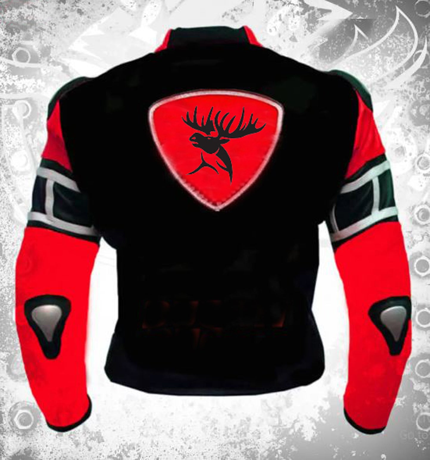 Hand Crafted Red & Black Color Genuine Leather Bikers Jacket , Fashion Jacket With Safety Pads