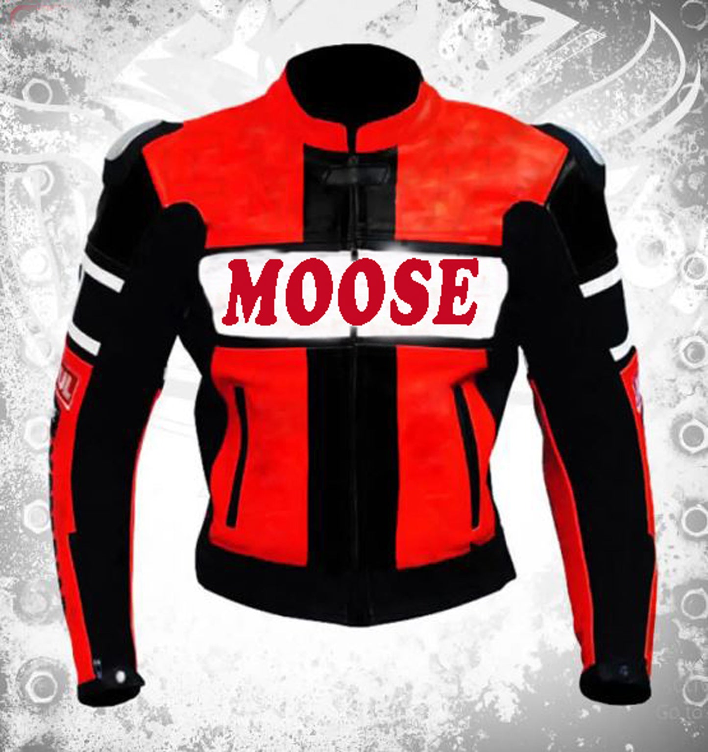 Hand Crafted Red & Black Color Genuine Leather Bikers Jacket , Fashion Jacket With Safety Pads